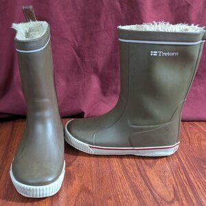 Tretorn Rainboot Womens  8/38 Olive Army Green Fleece Lined SE-25466 Heisingborg